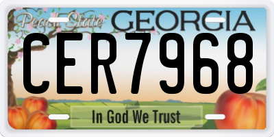 GA license plate CER7968