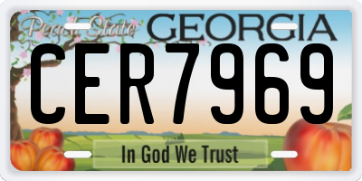 GA license plate CER7969
