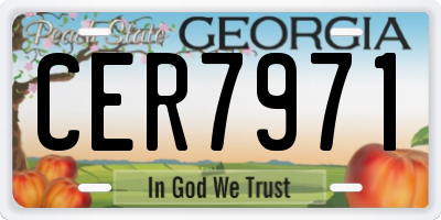 GA license plate CER7971