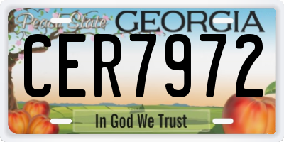 GA license plate CER7972