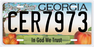GA license plate CER7973