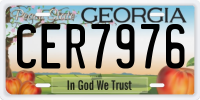 GA license plate CER7976