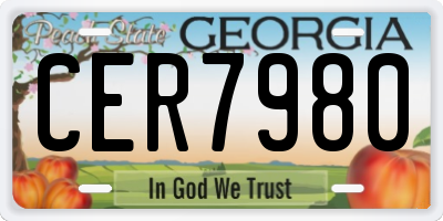 GA license plate CER7980