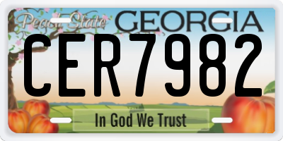 GA license plate CER7982