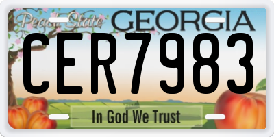 GA license plate CER7983