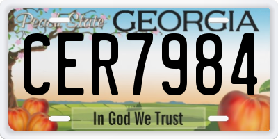 GA license plate CER7984
