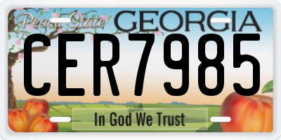 GA license plate CER7985