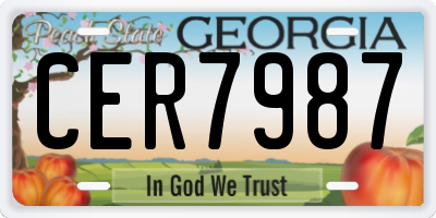 GA license plate CER7987