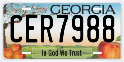 GA license plate CER7988