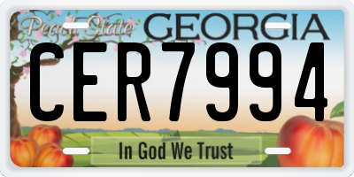 GA license plate CER7994