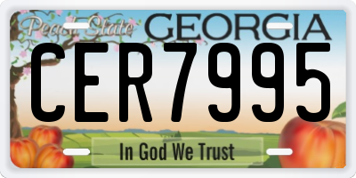 GA license plate CER7995
