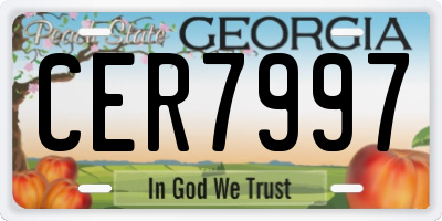 GA license plate CER7997