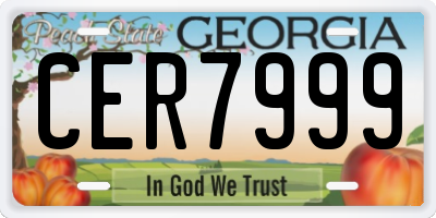 GA license plate CER7999