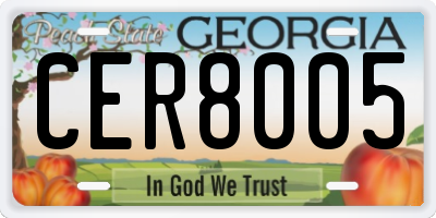 GA license plate CER8005