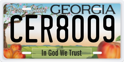 GA license plate CER8009