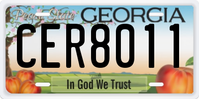 GA license plate CER8011