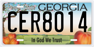 GA license plate CER8014