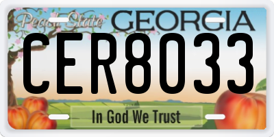 GA license plate CER8033