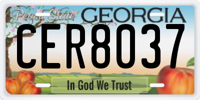 GA license plate CER8037
