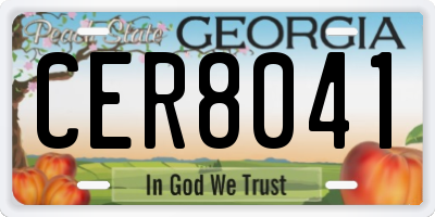 GA license plate CER8041
