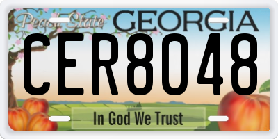 GA license plate CER8048