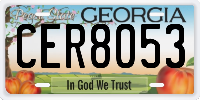 GA license plate CER8053