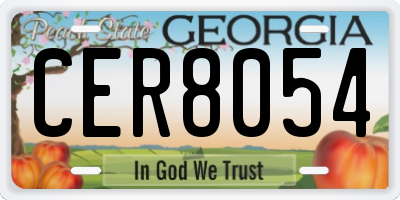 GA license plate CER8054