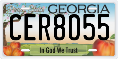 GA license plate CER8055