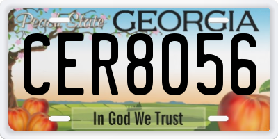 GA license plate CER8056