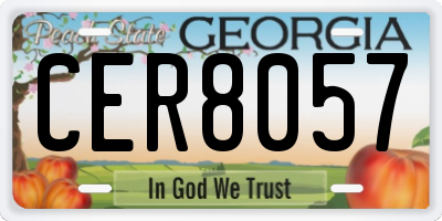 GA license plate CER8057
