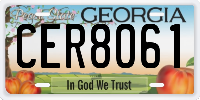 GA license plate CER8061
