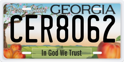 GA license plate CER8062
