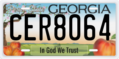 GA license plate CER8064