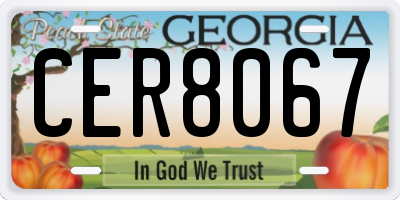 GA license plate CER8067