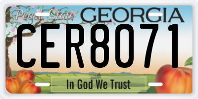GA license plate CER8071