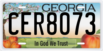 GA license plate CER8073