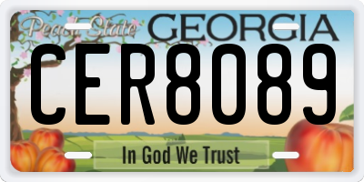 GA license plate CER8089