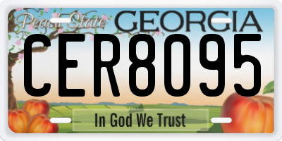 GA license plate CER8095