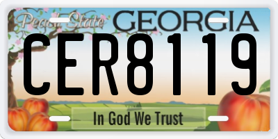 GA license plate CER8119