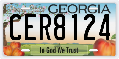 GA license plate CER8124