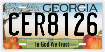 GA license plate CER8126