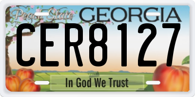 GA license plate CER8127