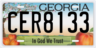 GA license plate CER8133