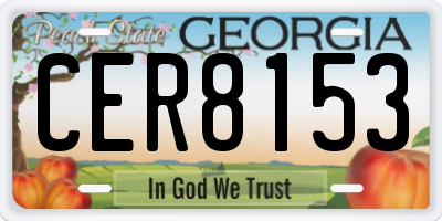 GA license plate CER8153