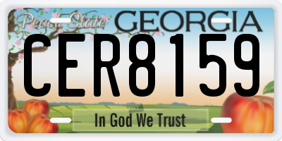 GA license plate CER8159