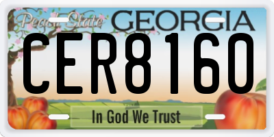 GA license plate CER8160