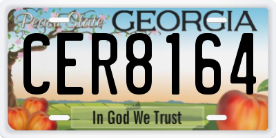 GA license plate CER8164
