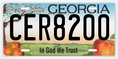 GA license plate CER8200
