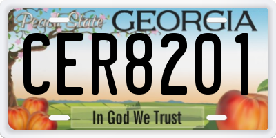 GA license plate CER8201