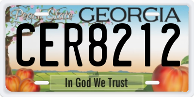 GA license plate CER8212
